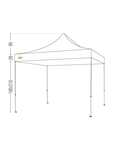 Bertoni Master 2x2 Gazebo Pieghevole Automatico - senza tetto