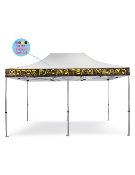 Personalizzazione Gazebo FULL PRINT Kit n° 4 mantovane 3x6 mt.
