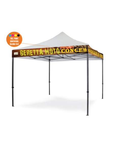 Personalizzazione Gazebo FULL PRINT Kit n° 4 mantovane 4x4 mt.