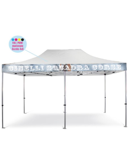Personalizzazione Gazebo FULL PRINT Kit n° 4 mantovane 4x8 mt.