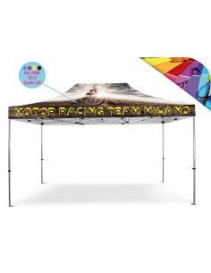 Personalizzazione Gazebo FULL PRINT Tetto 3x6 mt. con Cuciture Termonastrate