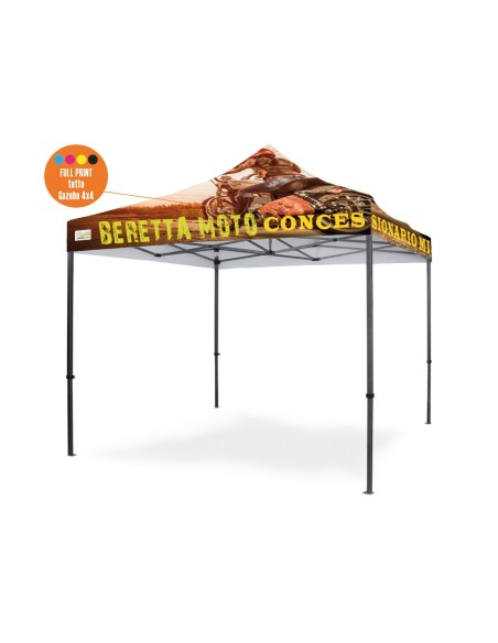 Personalizzazione Gazebo FULL PRINT Tetto 4x4 mt. con Cuciture Termonastrate